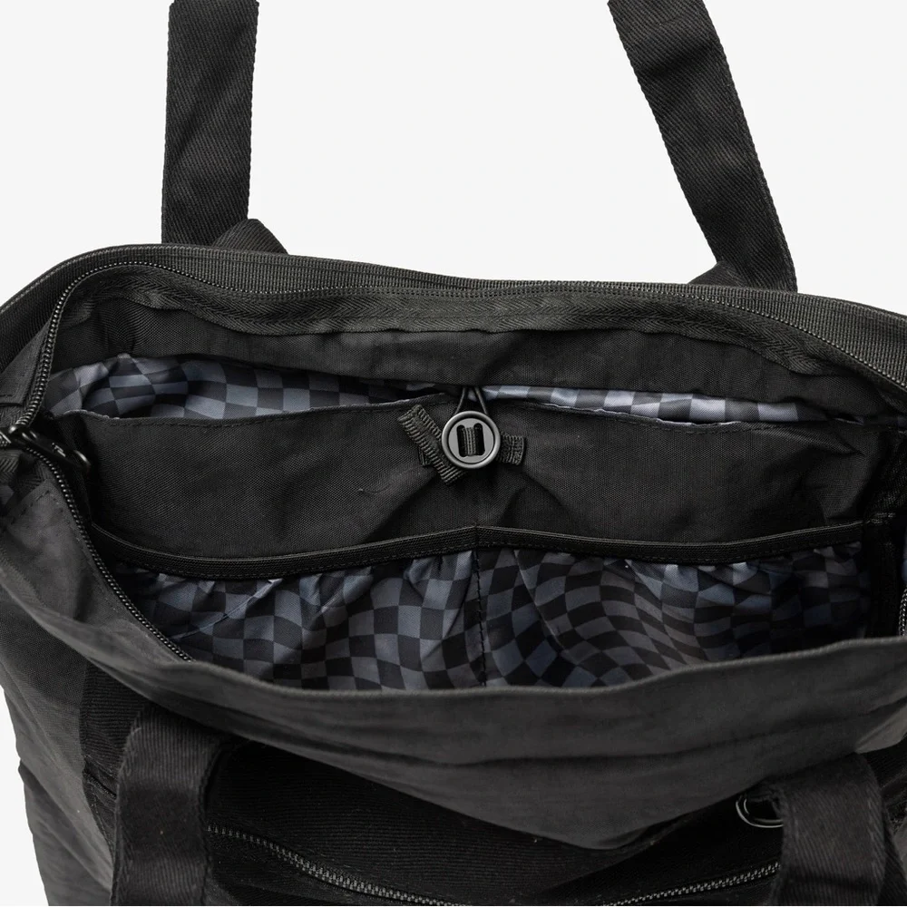 Black Women's Laptop Tote Bag with Front Zip Pocket